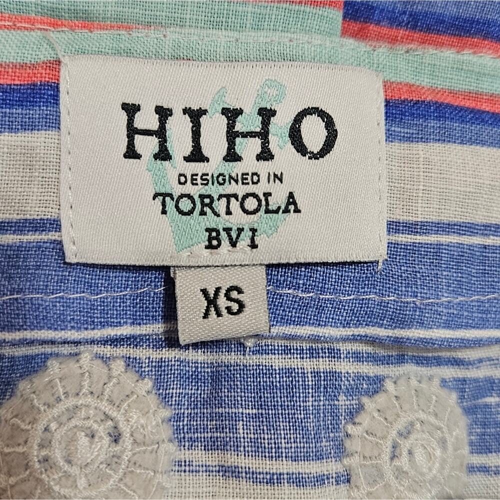 Hiho Rachel Dress Striped Print 100% Linen Size XS - Picture 6 of 8